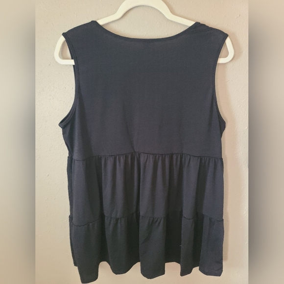 NEW Heimish Solid Bulgari Top With Ruffle black sz 1XL - Picture 11 of 11